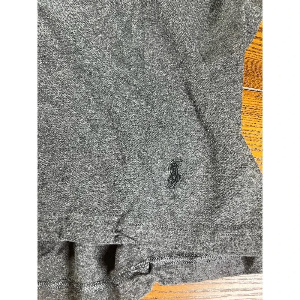 Polo Ralph Lauren Shirt Mens XXL Gray Black Pony V Neck Cotton Short Sleeve